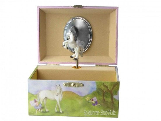 Enchanting Horse Fairy Music Box - Small Handmade Wooden Musical Jewelry Box for Kids & Collectors - Perfect for Birthday Gifts, Nursery Decor and Fairy Tale Themed Rooms