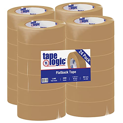 Aviditi Tape Logic Brown Paper Packing Tape, 1.5 Inch x 60 Yards, Pressure Sensitive Adhesive - 24 Rolls for Shipping, Moving & Storage | Eco-Friendly Packaging Solution for Home, Office & Warehouse Use