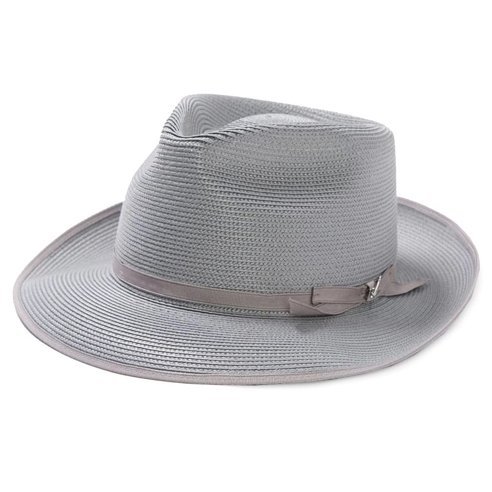 Stetson Men's Stratoliner Florentine Milan Straw Fedora Hat - Lightweight Summer Sun Protection for Outdoor Activities, Travel & Casual Wear