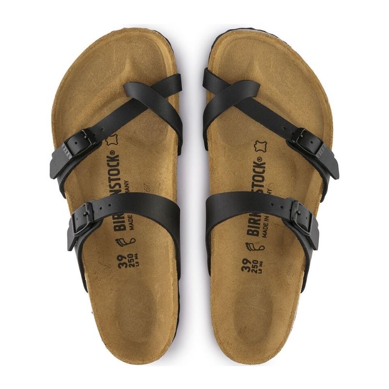 Women's Mayari Black Leather Sandals - Comfortable & Stylish for Summer, Beach, and Casual Wear