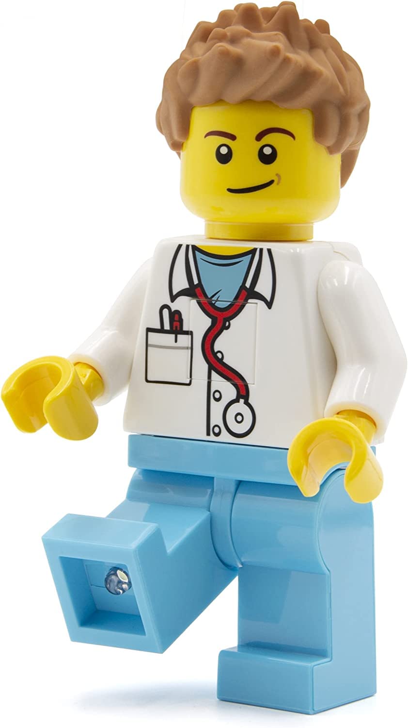 IQ Lego Iconic Male Doctor Figure with LED Flashlight - Battery-Powered Toy for Kids (7.62 x 4.14 x 13.97 cm) - Auto Shut-Off Timer - Includes Batteries - Perfect for Role Play, STEM Learning & Collectible Display