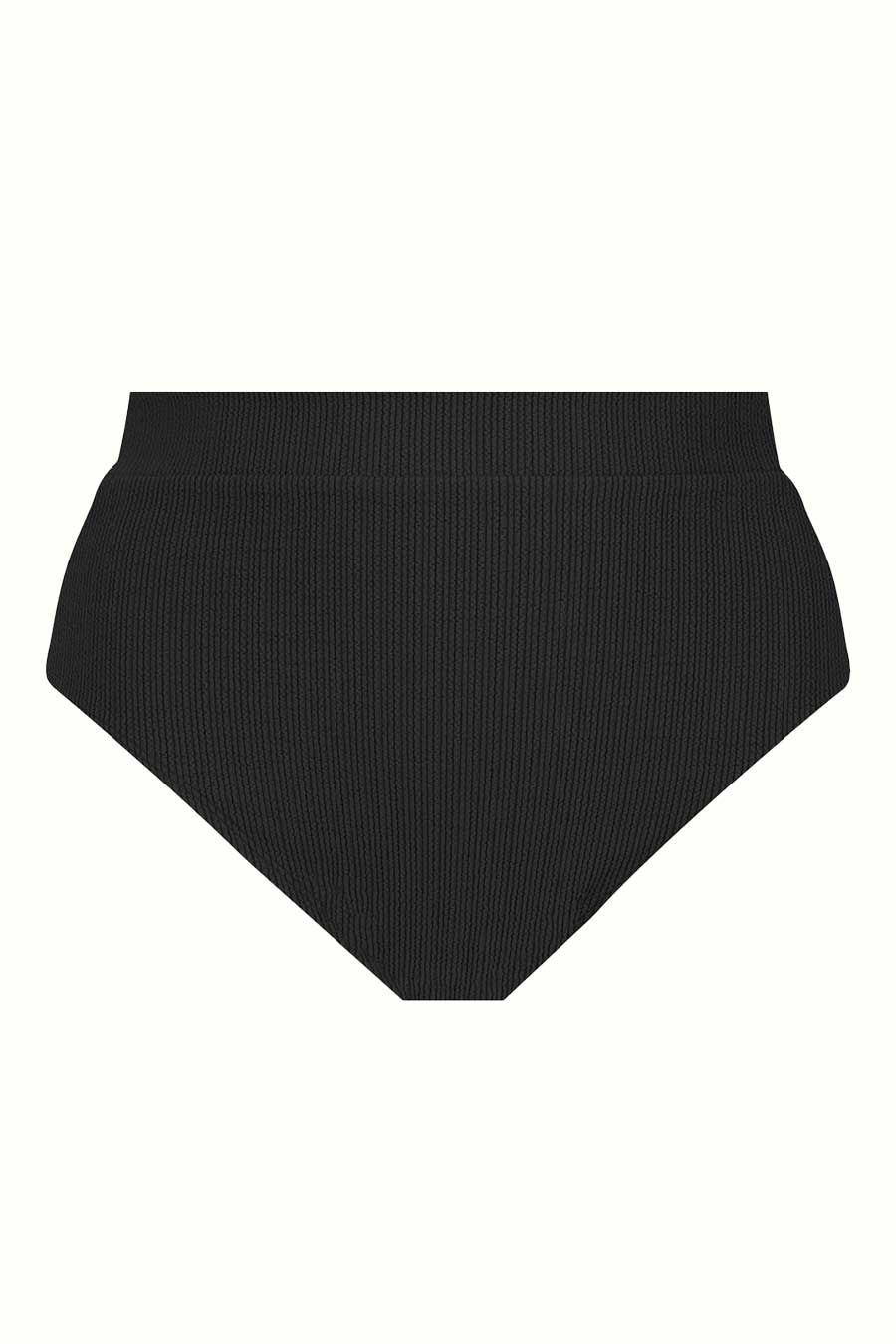 Byron High Waisted Bikini Bottom - Black Textured Swimwear for Women | Beach, Pool & Summer Vacation Essentials