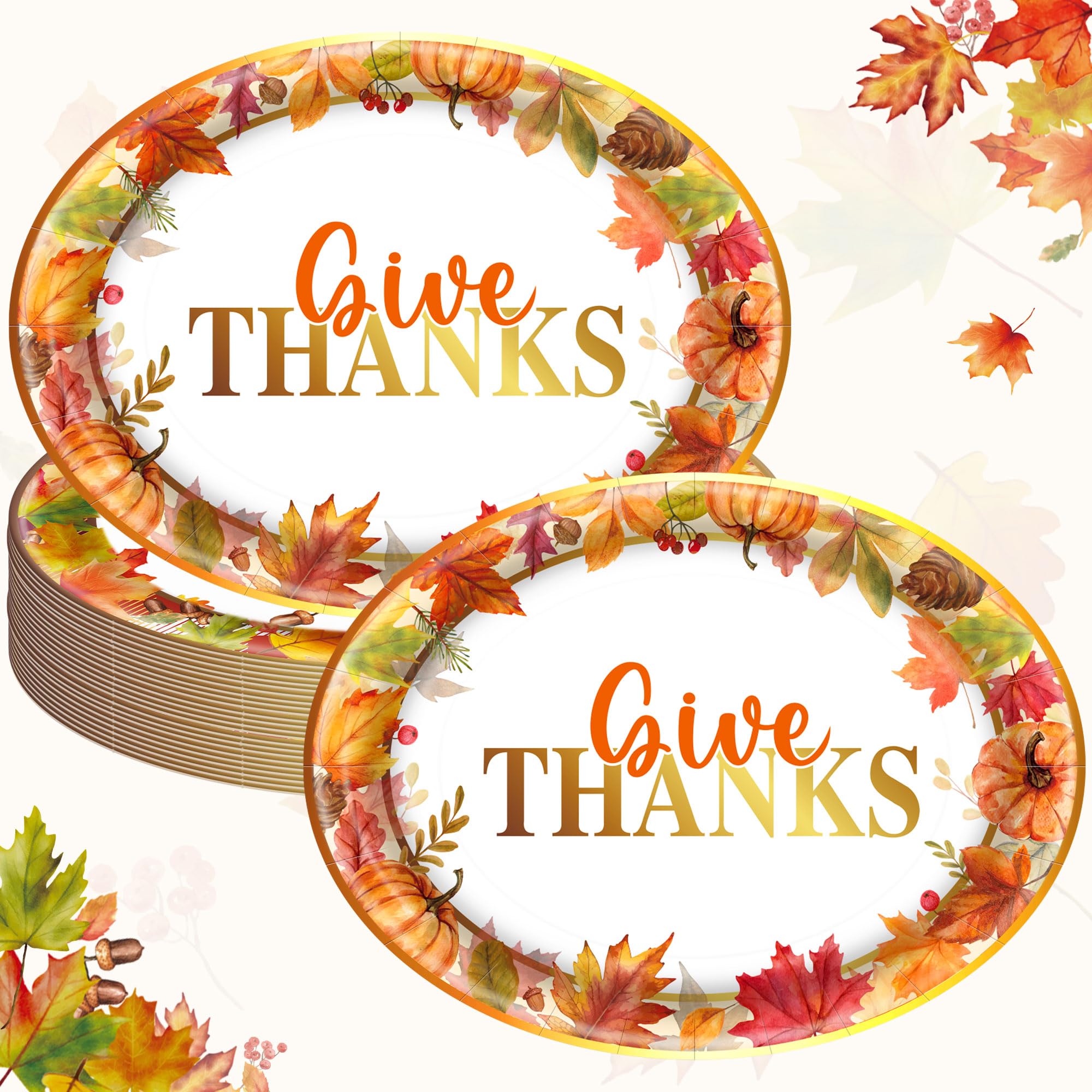 50 Pcs Thanksgiving Paper Plates - 10