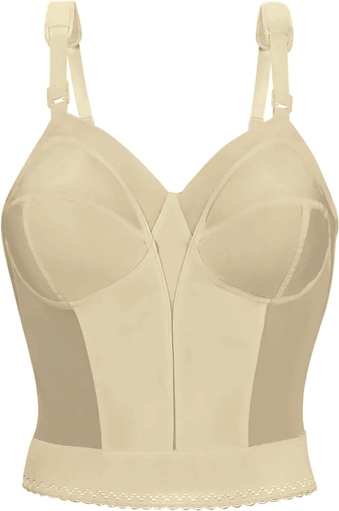 Exquisite Form 5107532 Wireless Posture Support Bra - Slimming Longline Back Closure Bra for Women | Perfect for Yoga, Workouts & Everyday Comfort