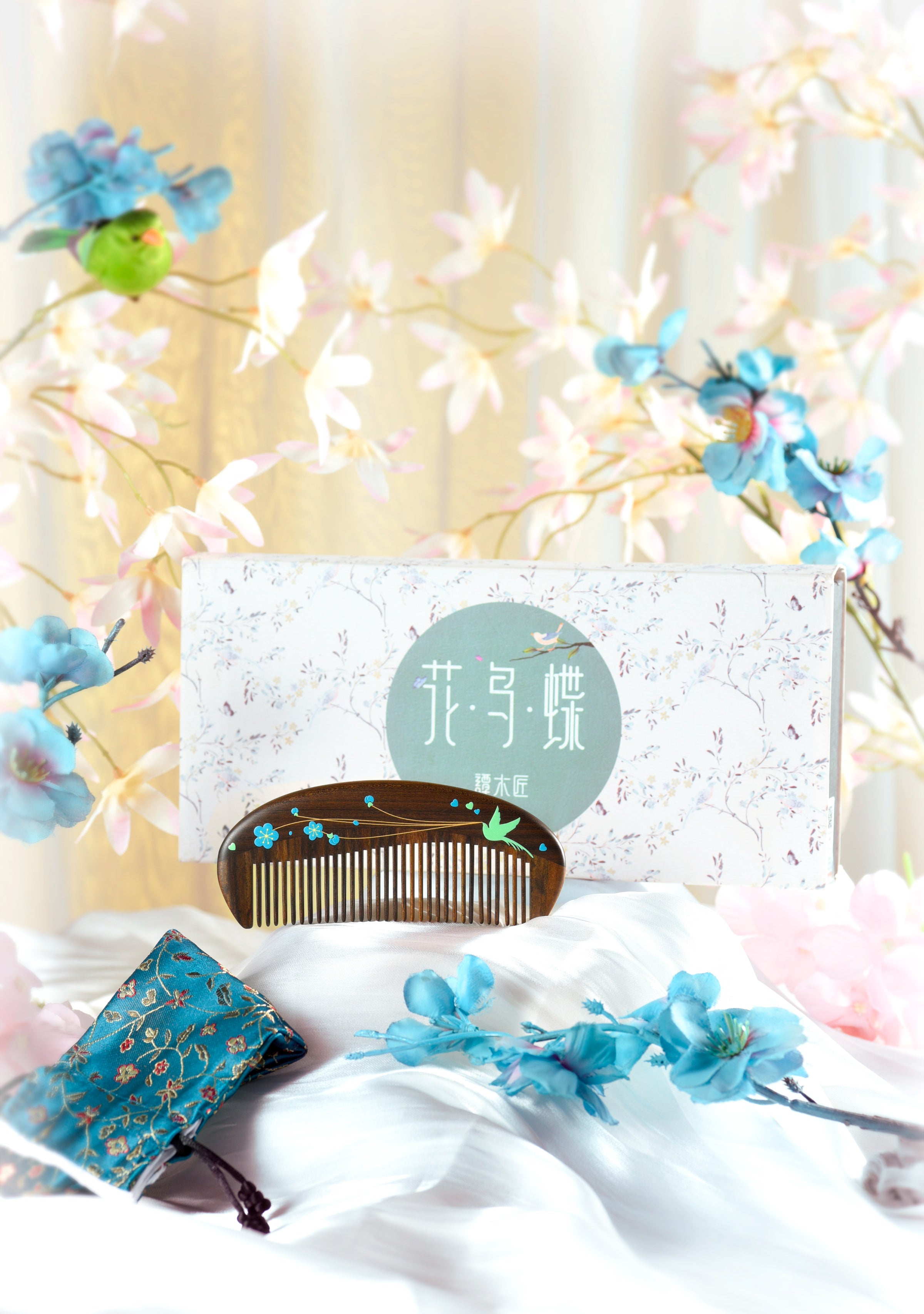 Blue Bird Hair Comb for Women - Detangling Styling Comb with Wide Teeth for Curly & Thick Hair - Perfect for Salon, Home & Travel Use