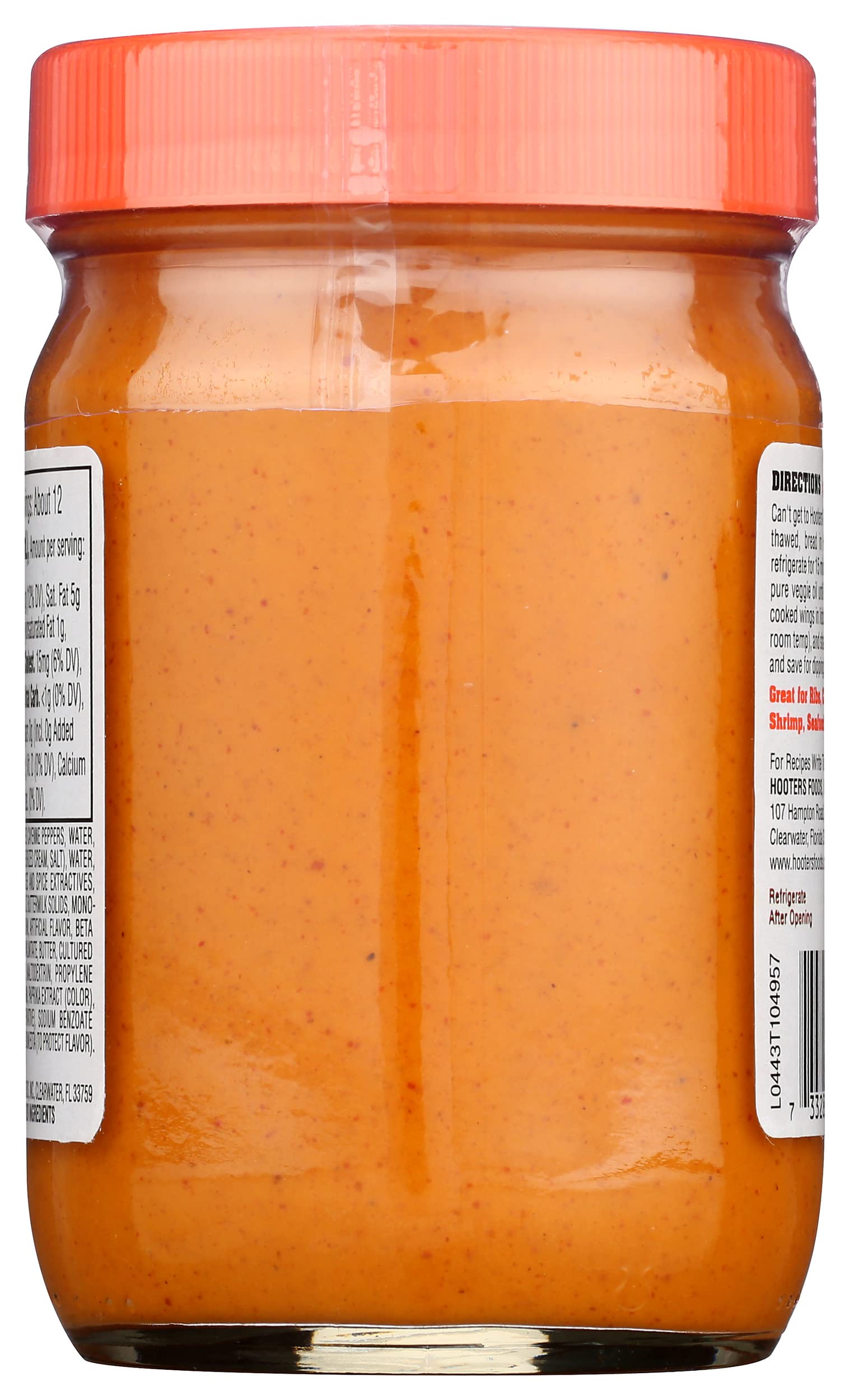 Hooters Hot Wing Sauce - Fat Free, 12oz (Pack of 6) - Gluten Free Buffalo Sauce for Chicken Wings, Pizza, Nachos & Game Day Parties