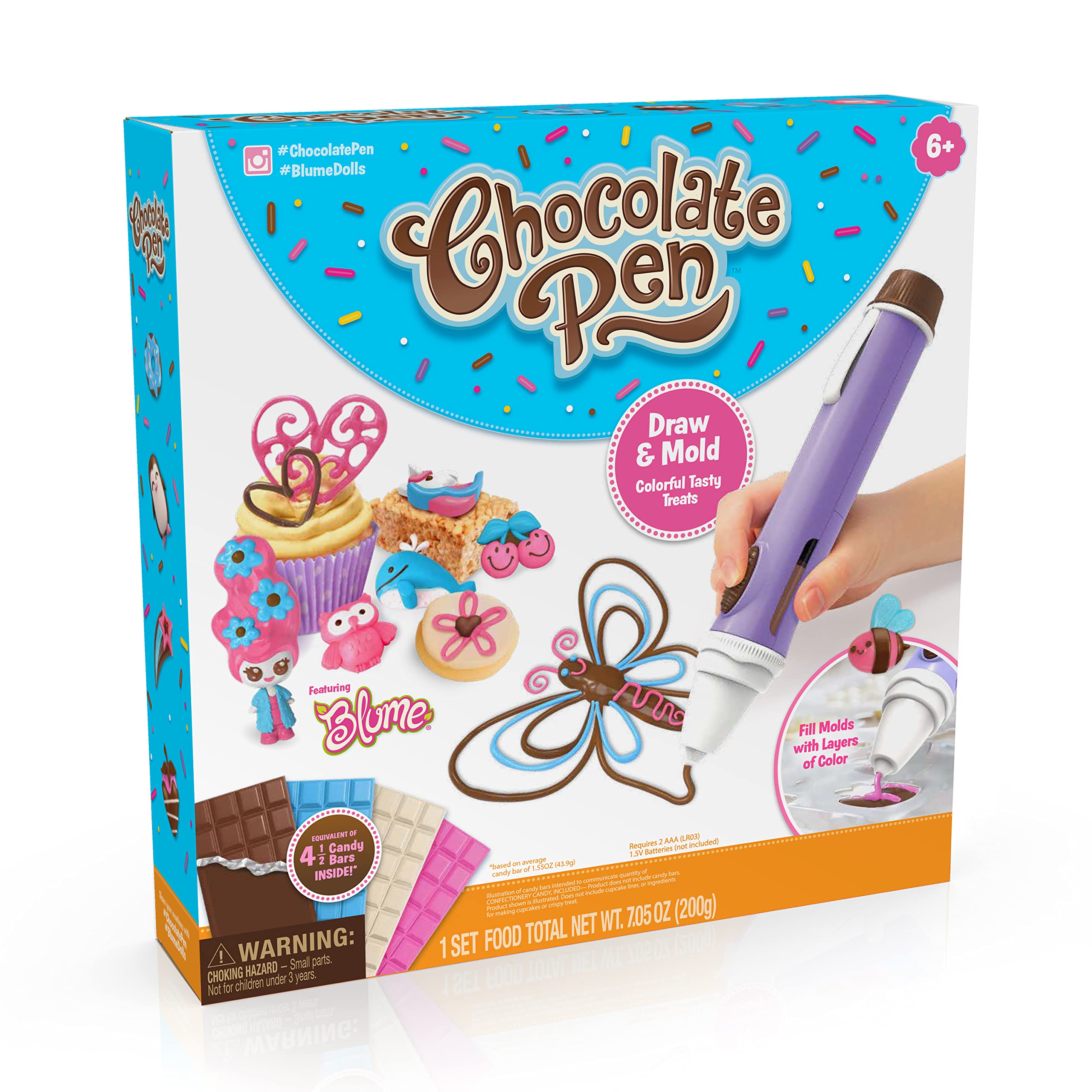 Chocolate Pen Set with 4 Candy Bars - Kids Baking & Crafting Kit for DIY Chocolate Drawing & Dessert Decorating | Perfect for Birthday Parties, Baking Classes & Family Fun Activities