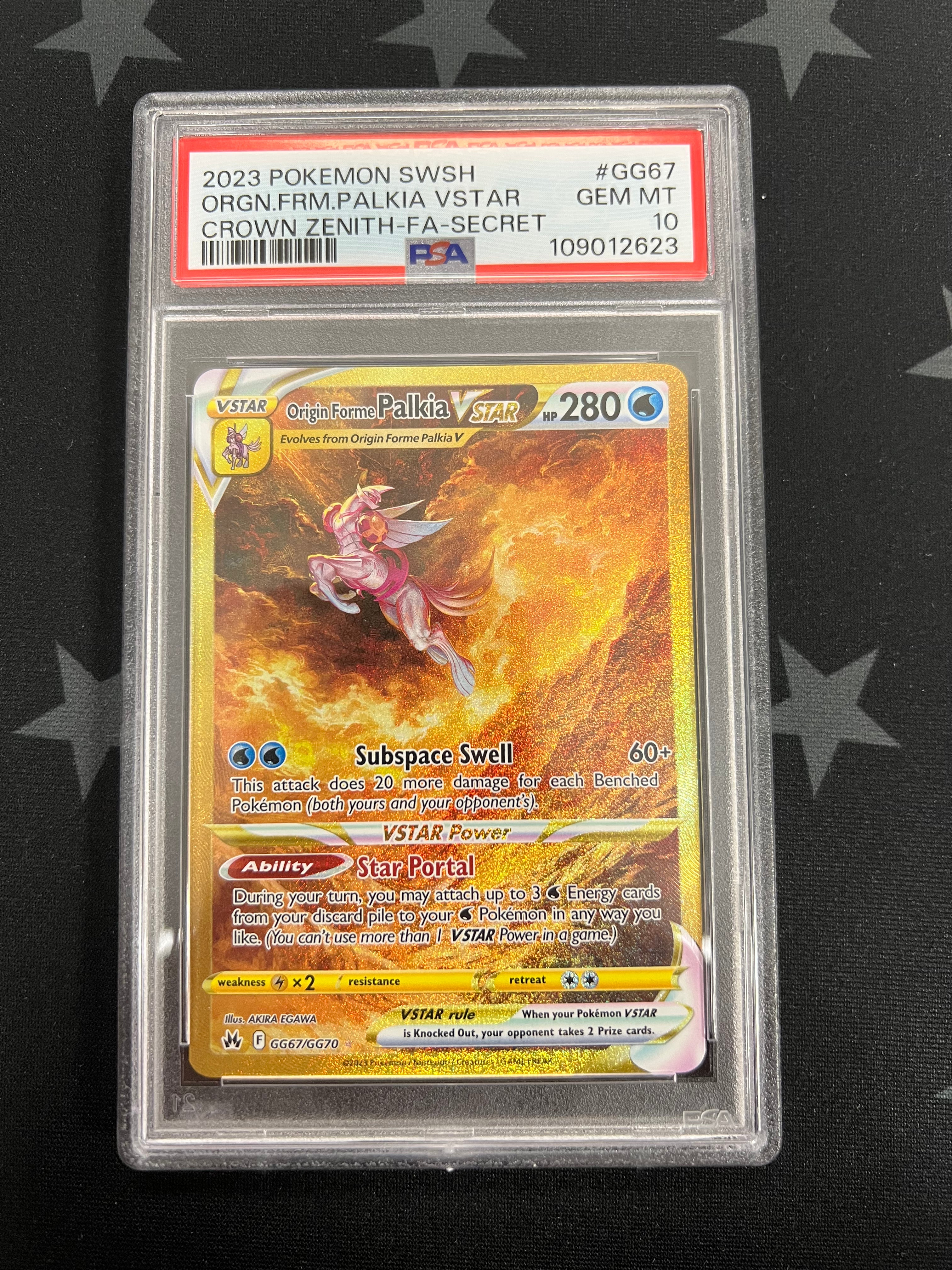 2023 Pokémon Sword & Shield Origin Form Palkia VStar GG67/GG70 PSA Gem Mint 10 - Rare Trading Card for Collectors & Competitive Play