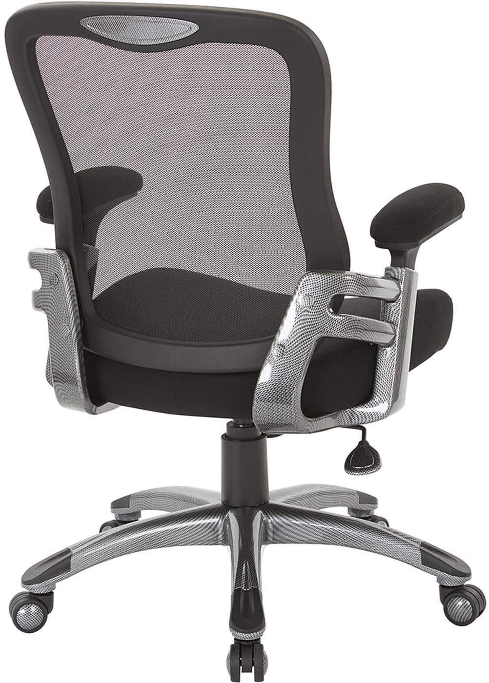 Office Star Faux Leather Mesh Back Manager’s Chair with Adjustable Height & Tilt [EMH6918T] - Ergonomic Office Chair for Home & Business Workspaces