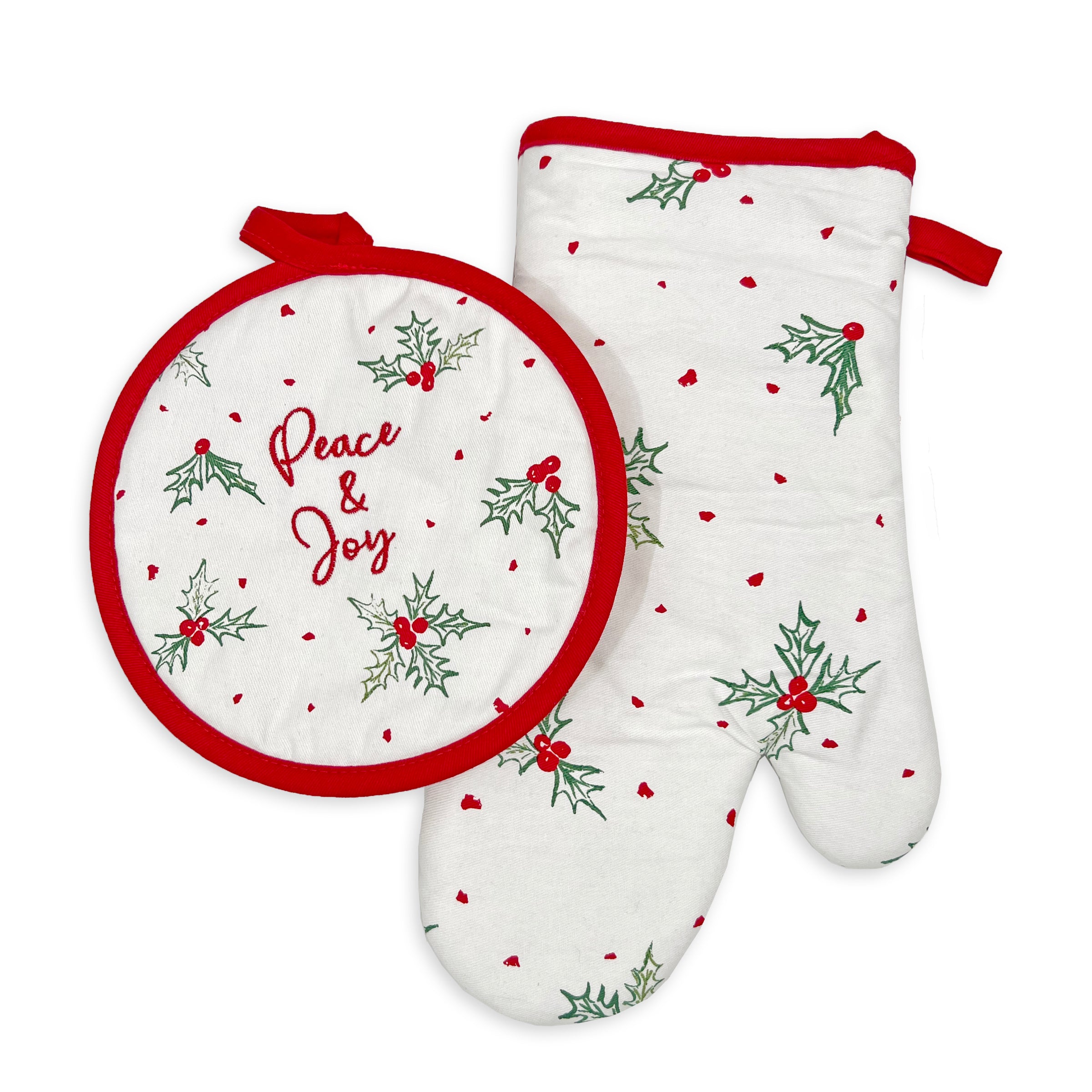 Bayberry 2-Piece Heat Resistant Oven Mitt and Pot Holder Set for Baking, Cooking, and Kitchen Safety - Soft & Durable Kitchen Accessories for Grilling, Roasting, and Food Preparation
