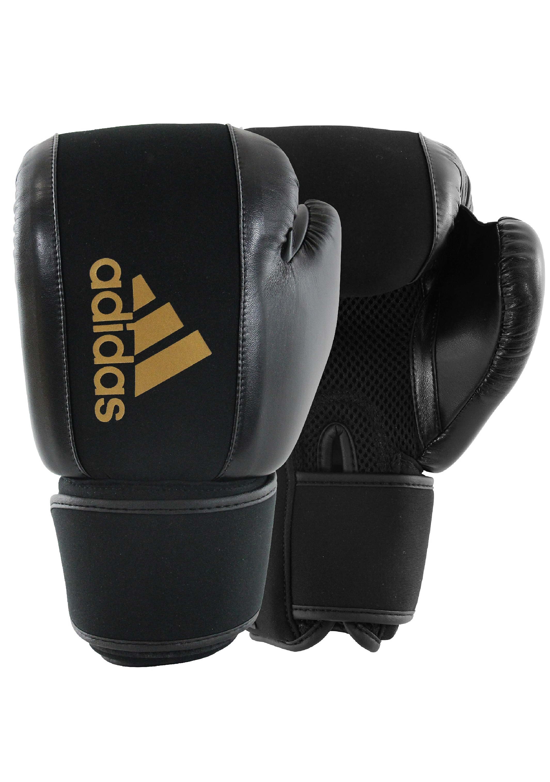 Adidas Women's Washable Boxing Gloves - Black & Gold Training Gloves for Kickboxing, MMA, Fitness & Home Workouts