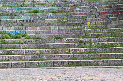 20x30 Inch Colorful Chalk Stairs Graffiti Art Laminated Poster - Vibrant Bright Colors & Vivid Imagery - Perfect for Home, Office, Classroom & Dorm Decor - Fits Standard Poster Frames