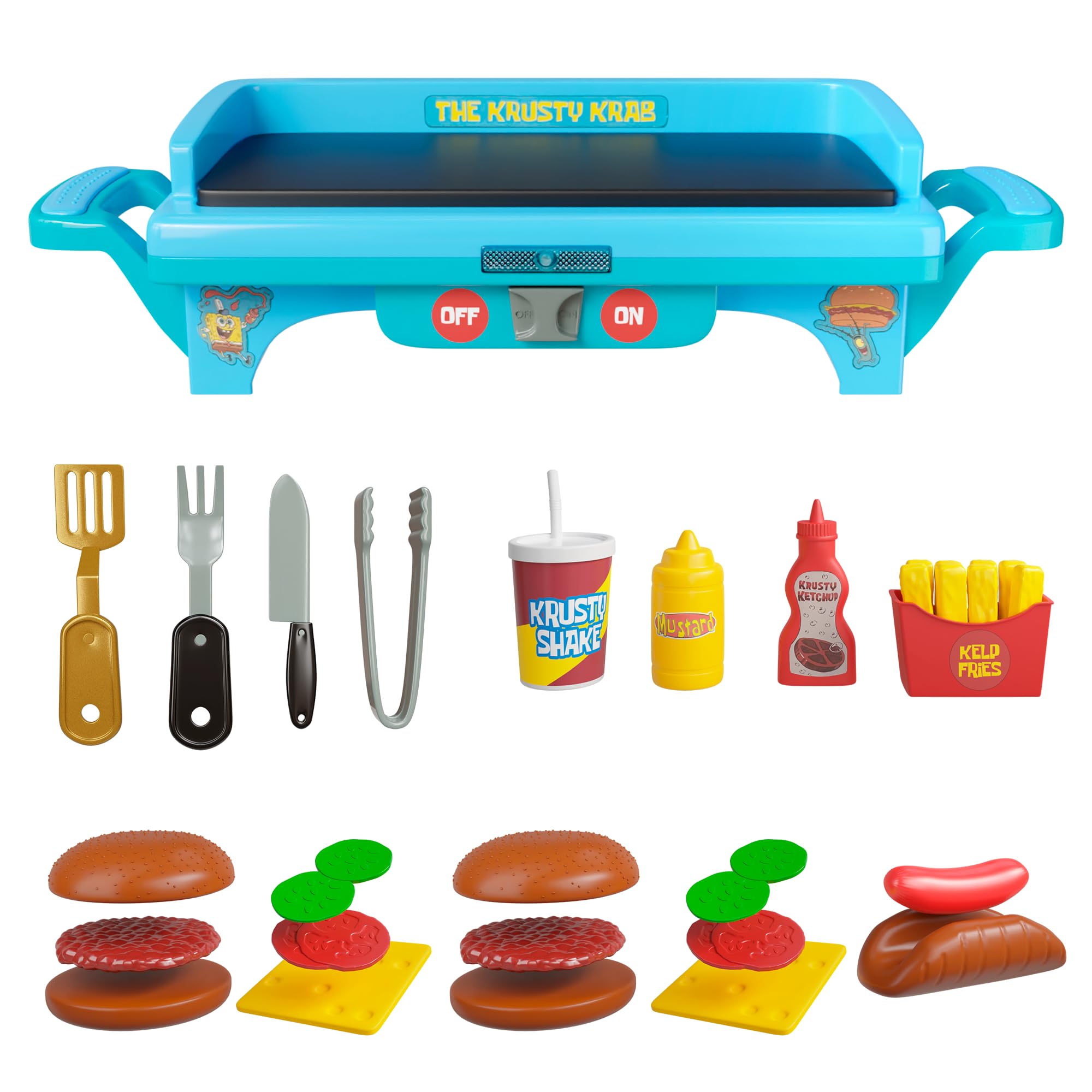 **SpongeBob SquarePants Kids Grill Playset - Pretend Play Kitchen Toy Set with Cooking Accessories for Boys & Girls Ages 6-10 - Perfect for Indoor & Outdoor Role-Playing Games**