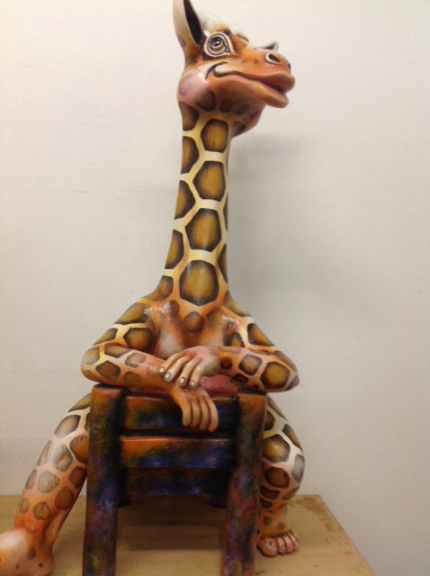 48 Handcrafted Mexican Resin Giraffe Figurine - Unique Home Decor & Gift for Animal Lovers - Perfect for Bookshelf, Office Desk, or Nursery Decor