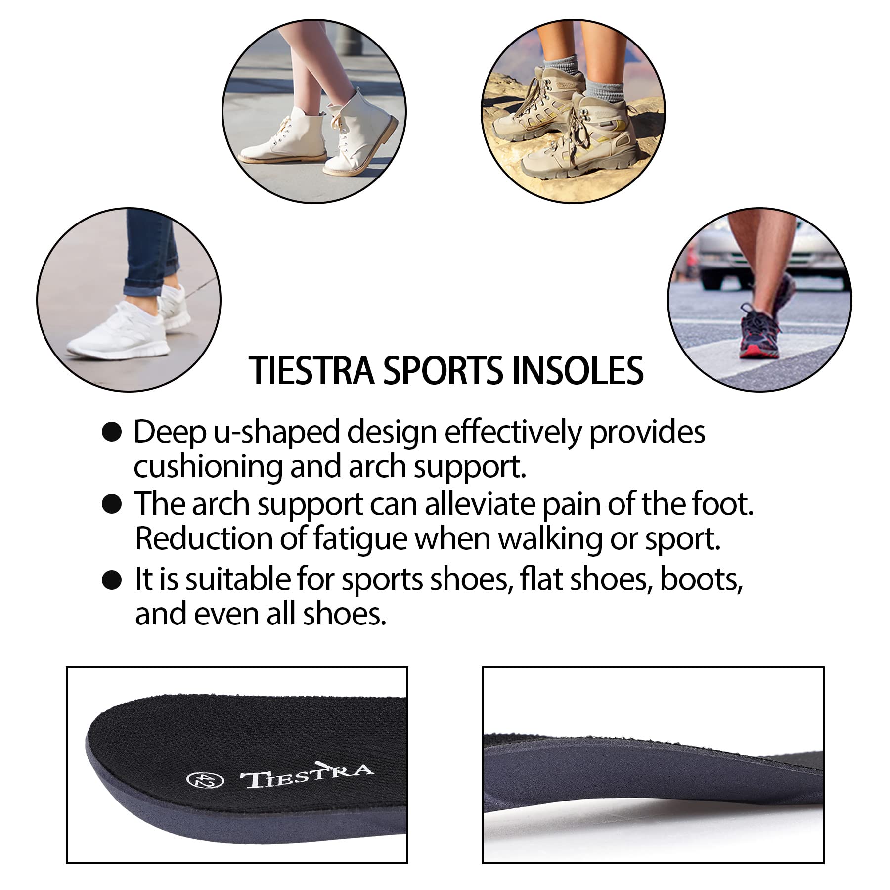 **Men's Memory Foam Shoe Insoles - Shock Absorption & Cushioning for Work Boots & Running Shoes - Comfort Inserts for Foot Relief - Black 44EU/US11 - Perfect for All-Day Wear, Standing Jobs & Active Lifestyles**