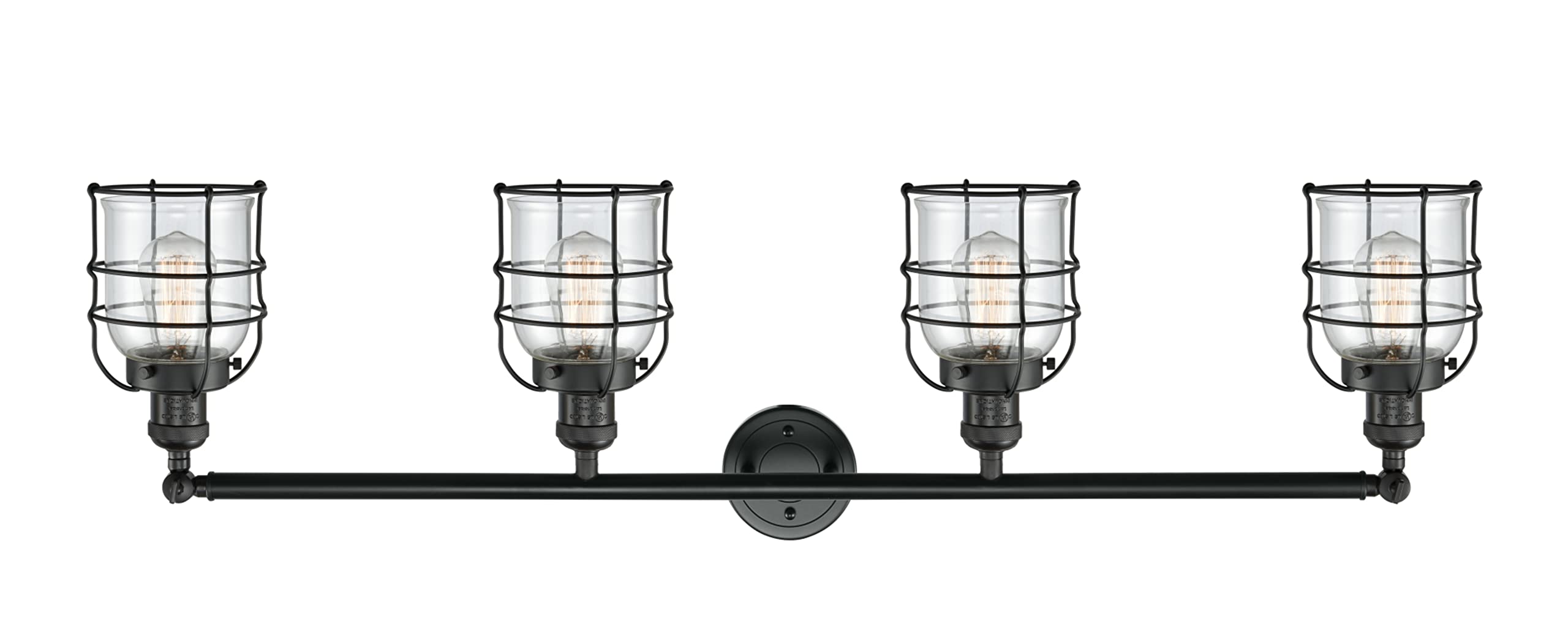 Franklin Restoration Collection 215-BK-G58-CE 4-Light Bathroom Vanity with CE Certification - Modern Lighting Fixture for Bathroom, Powder Room & Dressing Area
