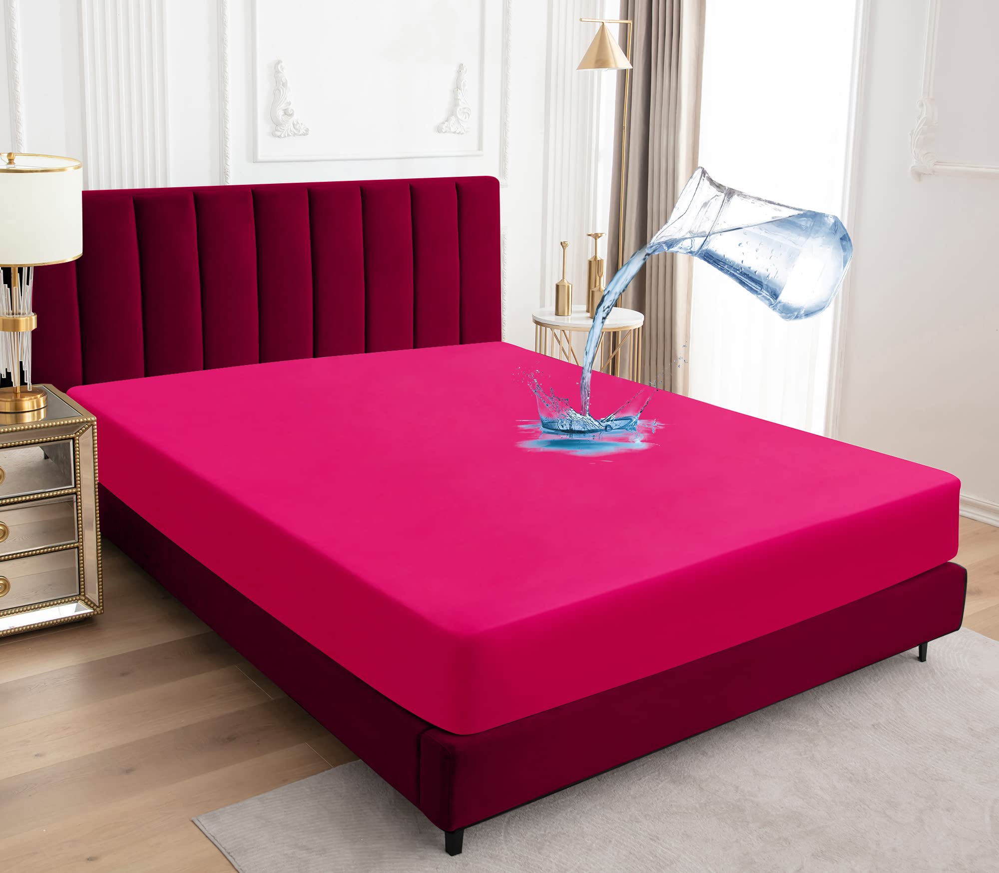 Waterproof Full Size Mattress Protector - Fitted Sheet Style with 18