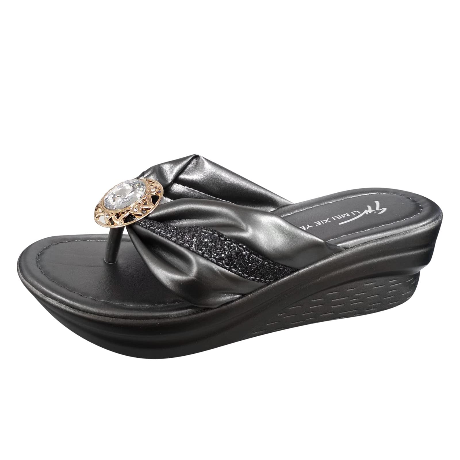 Women's Platform Wedge Sandals - Comfortable Summer & Spring Casual Shoes for Women, Wide Width Beach Slippers - Perfect for Vacation, Walking, and Outdoor Activities