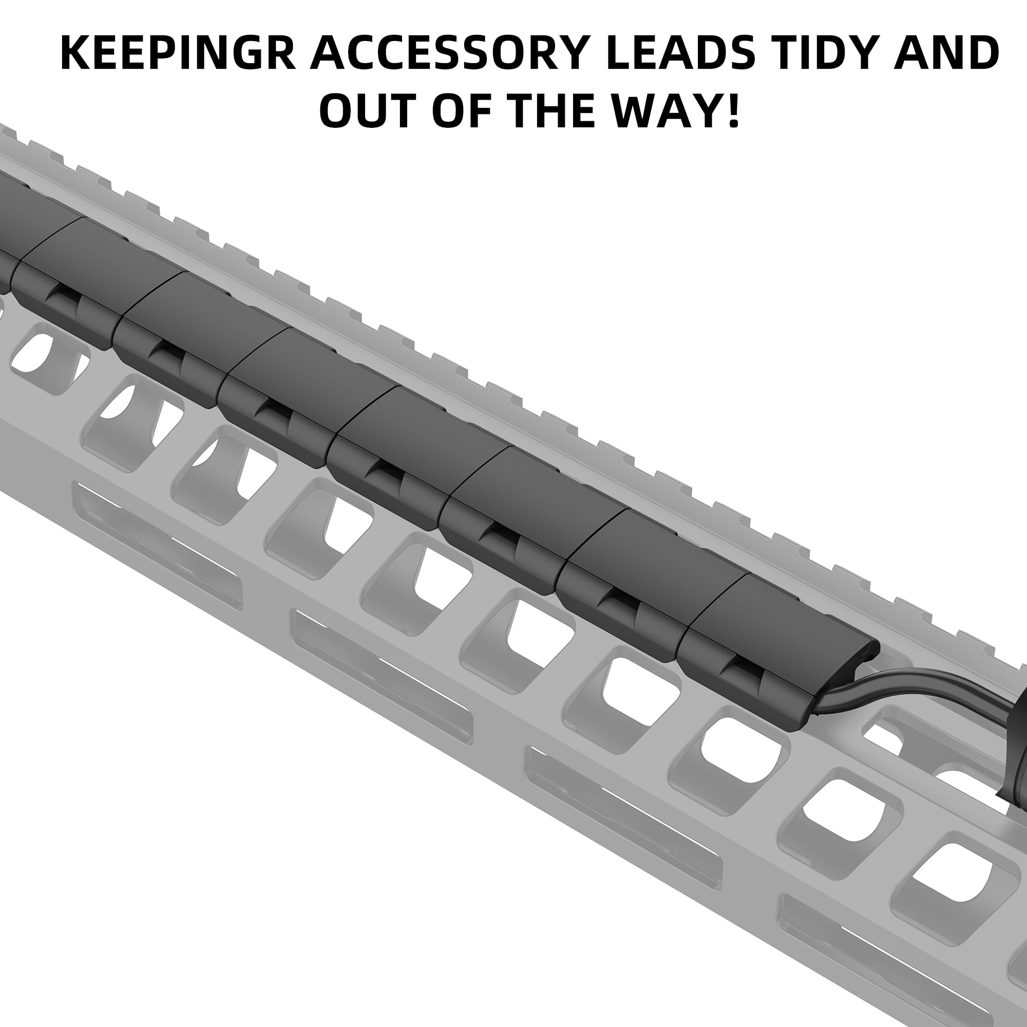 20PCS MLOC Wire Management Cable Clips - Picatinny Rail Pressure Switch Organizer for Gun Flashlight & Laser Accessories - Removable Recessed Design for Tactical Gear & Firearm Maintenance (Perfect for Range Days & Home Defense Setup)
