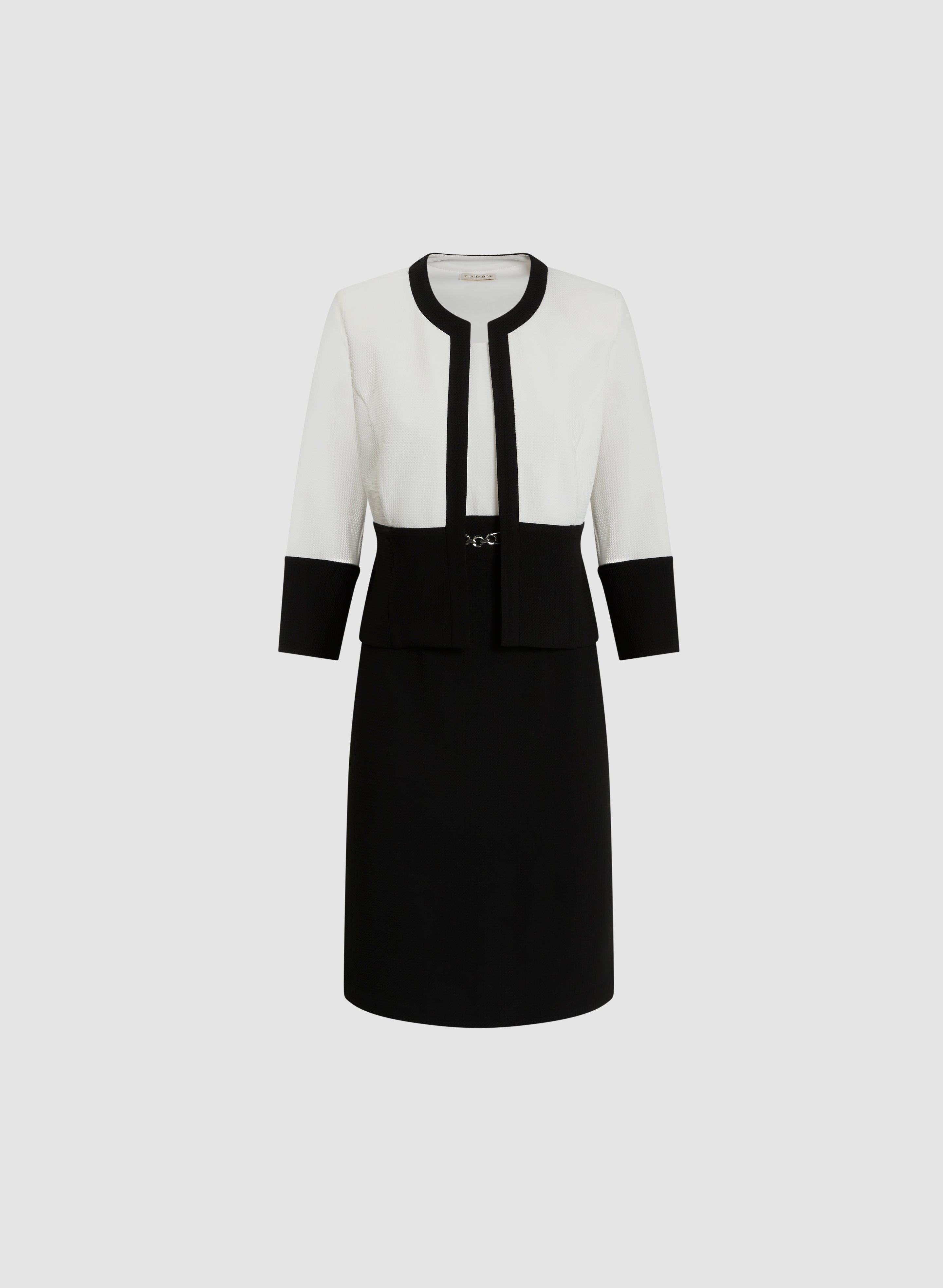 Stylish Color Block Jacket & Dress Set for Women - Trendy Matching Outfit for Casual Wear, Parties & Special Occasions