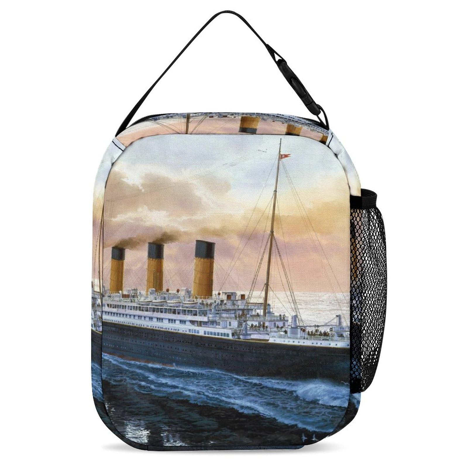 Vintage Titanic Themed 3-Piece Backpack Set - Retro Travel Daypack with Lunch Bag & Pencil Case for Men & Women | School, Office, Travel & Daily Use Accessories