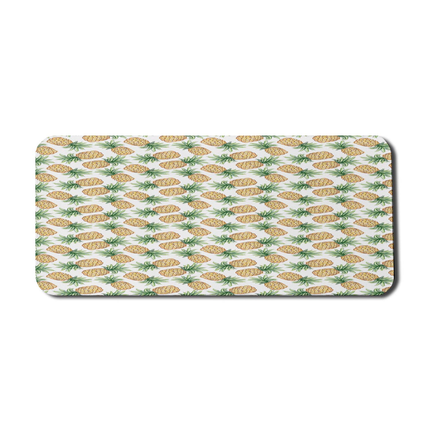 Ambesonne Pineapple Mouse Pad - Tropical Watercolor Pineapple Design, Non-Slip Rubber Base, Extra Large 35