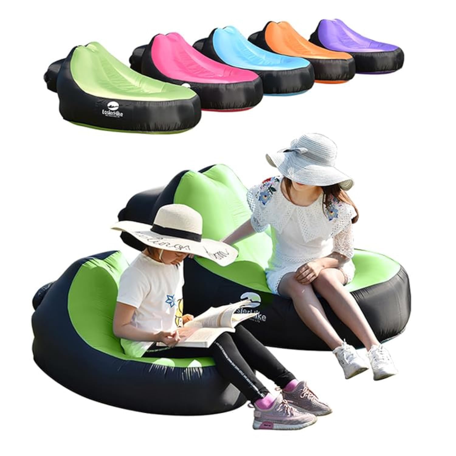 LUTEM DB012-S Inflatable Chair - Portable Camping Chair for Adults, 35x19x25 Inches, Quick Setup - Perfect for Beach, Picnic, Hiking, Backpacking & Outdoor Adventures (Orange) | Lightweight & Compact for Travel & Relaxation