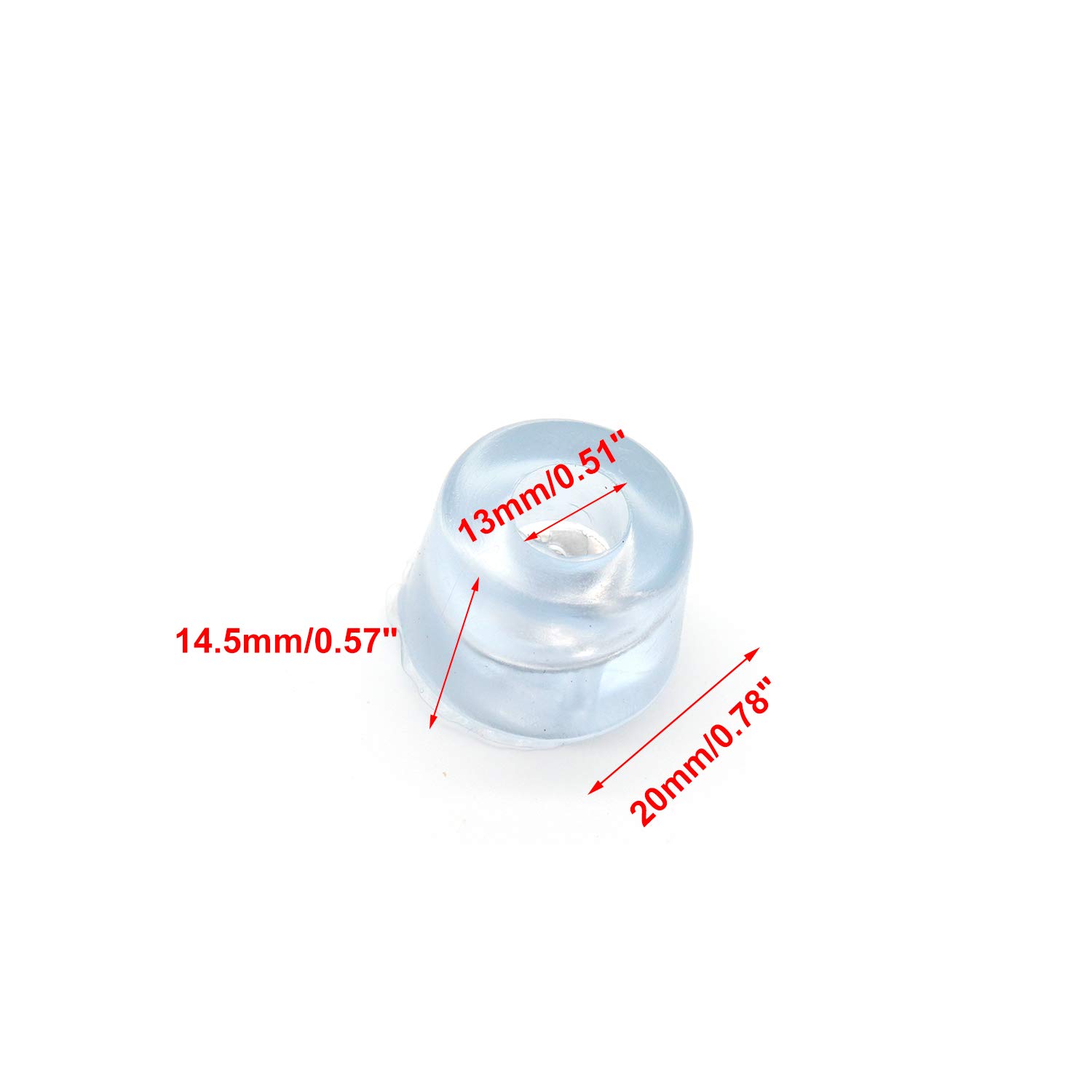 Non-Slip Transparent Screw Feet Rubber Pads - 20 Pack Furniture Protectors for Chairs, Tables & Cabinets - Prevent Scratches & Reduce Noise on Hardwood Floors
