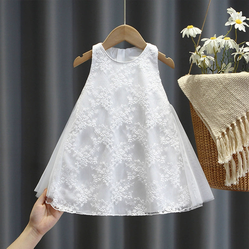 Adorable White Toddler Dress for Baby Girls - Princess Birthday Party Gown | Perfect for 1st Birthday, Christening & Special Occasions