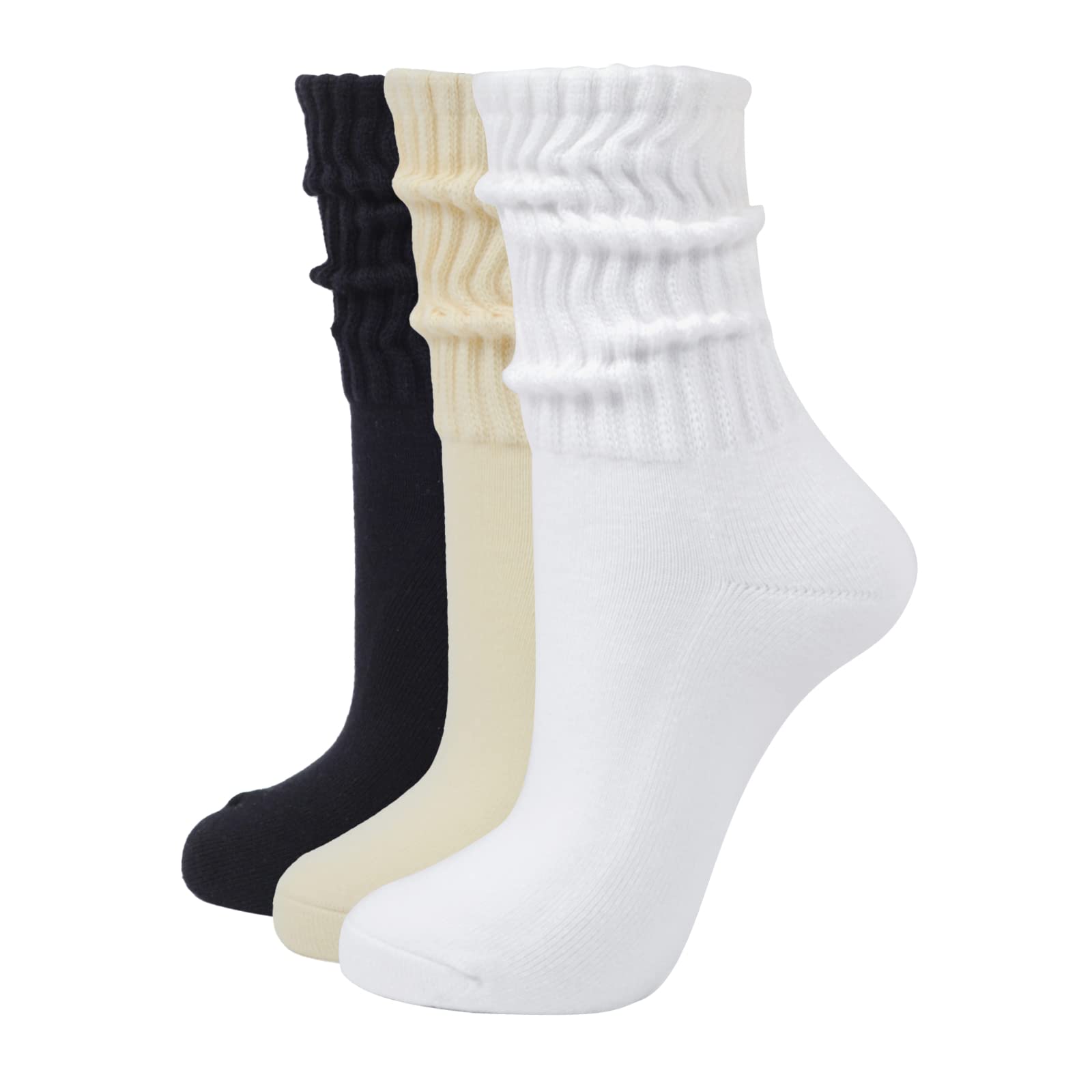 Intgoodluckycc Women's Slouch Scrunch Socks - High Tube Socks for Casual Wear, Fashion Outfits & Everyday Comfort