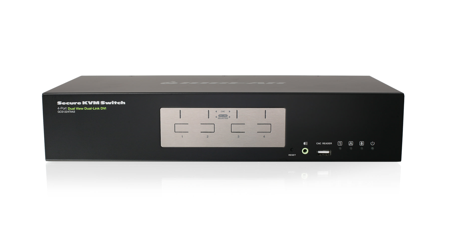 4 Port Dual View Dual Link DVI Secure KVM Switch (TAA Compliant) - Ideal for Multi-Computer Control in Office, Data Center & IT Security Environments
