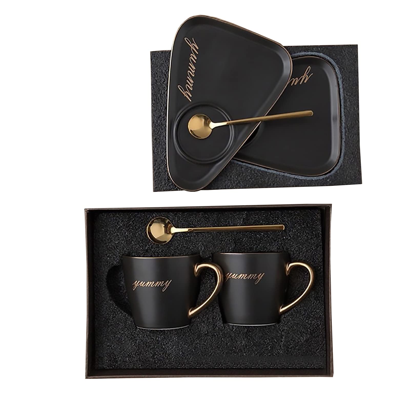 **2-Pack Reusable Coffee Mugs with Lids - Large Insulated Travel Tumbler for Couples, Christmas Gift Set (Black) - Perfect for Hot/Cold Drinks, Office, Commute & Holiday Gifting**
