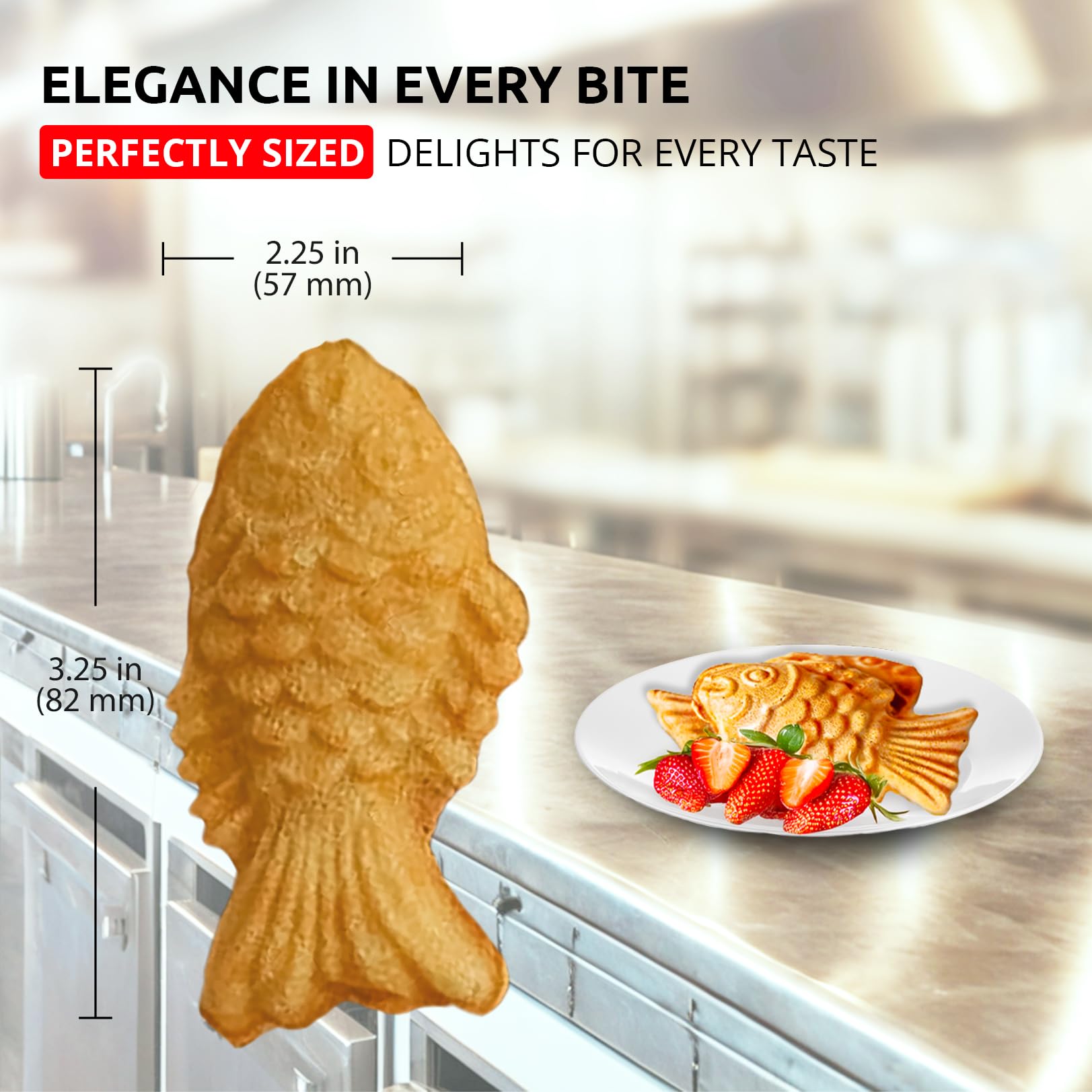 ALDKitchen Commercial Digital Taiyaki Fish Waffle Maker - 6-Cavity Non-Stick Gold Fish Pancake Machine 110V for Bubble Tea Shops, Asian Dessert Cafes & Home Breakfast (6 Mini Closed-Mouth Fish Molds)