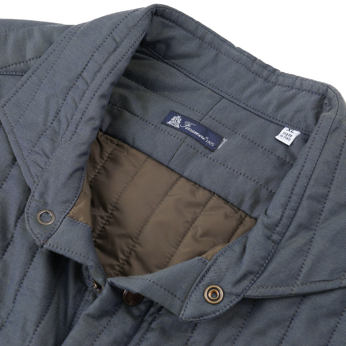 Finamore Quilted Cotton Shirt Jacket for Men - Lightweight Casual Overshirt with Button Front - Perfect for Spring & Fall Layering, Outdoor Activities and Office Wear
