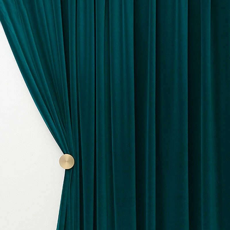 Luxury Plush Plain Velvet Curtains - Dark Teal Blackout Drapes for Living Room & Bedroom | Soft Thermal Insulated Window Treatments for Home Decor