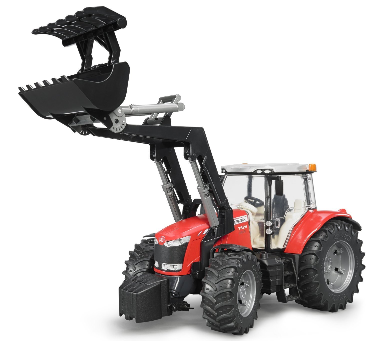 Bruder Massey Ferguson 7600 Tractor Toy with Front Loader - Realistic Farm Vehicle for Kids, Durable Construction Play Set - Perfect for Imaginative Farming Scenes & Pretend Play