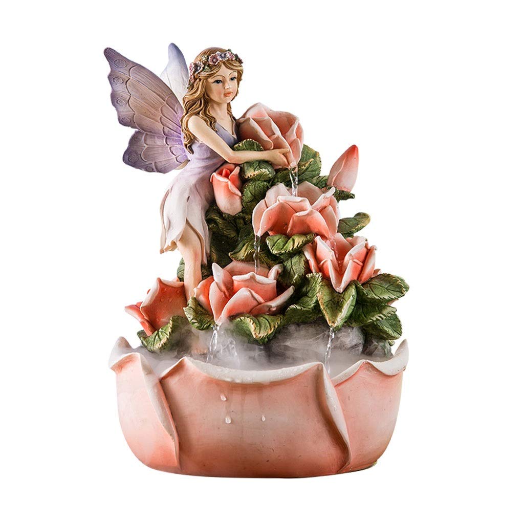 European Creative Flower Fairy Resin Water Fountain - Elegant Wedding Gift, Indoor Waterscape Decor for Home, Office & Desktop - Perfect for Relaxation & Feng Shui (Color: A, No Fog)