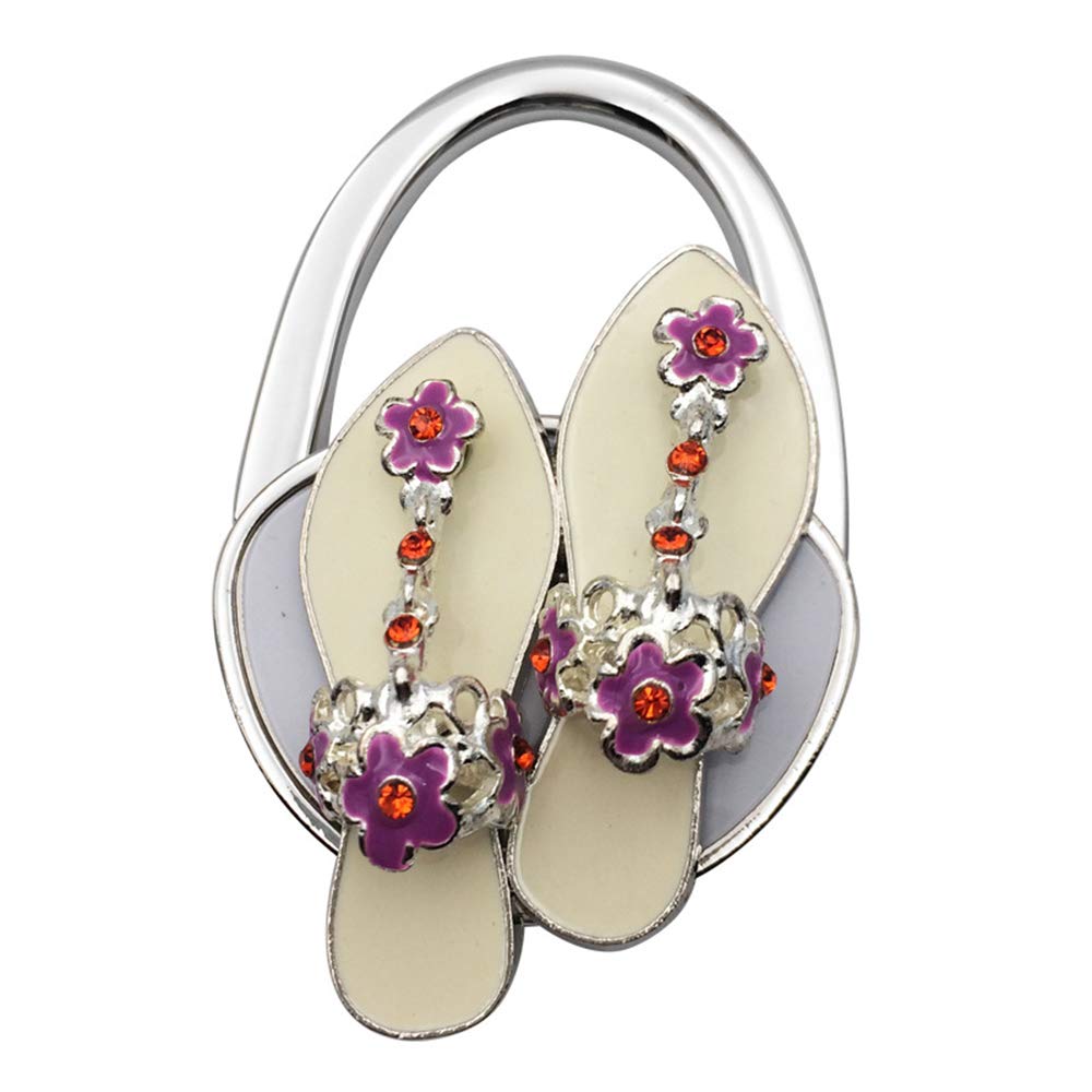 Foldable Metal Purse Hook & Handbag Hanger - Compact Table Hook for Purses, Bags & Flip-Flops - Perfect for Restaurants, Travel & Home Organization