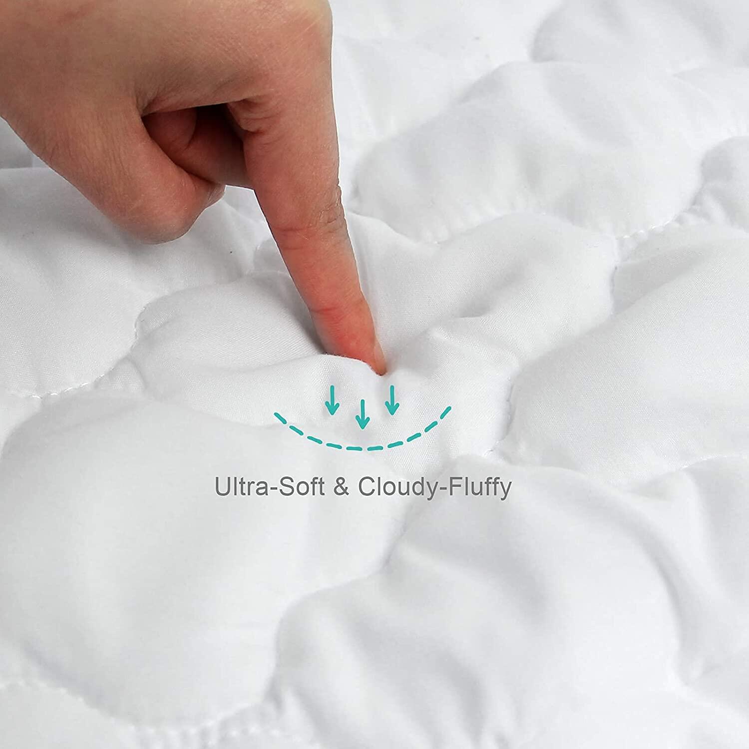 2 Pack Waterproof Fitted Crib Mattress Protector Sheets - Quilted, Breathable, 52