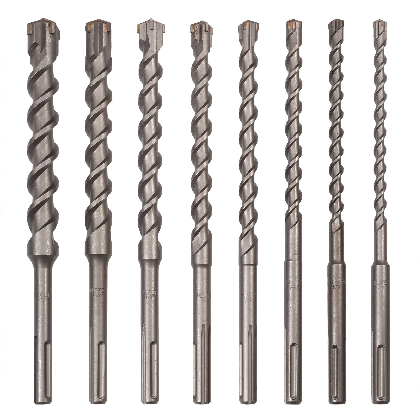 SDS Max Rotary Hammer Drill Bits Set - 8-Piece Masonry Concrete Drill Bits (15 inch) for Heavy Duty Drilling - 1/2