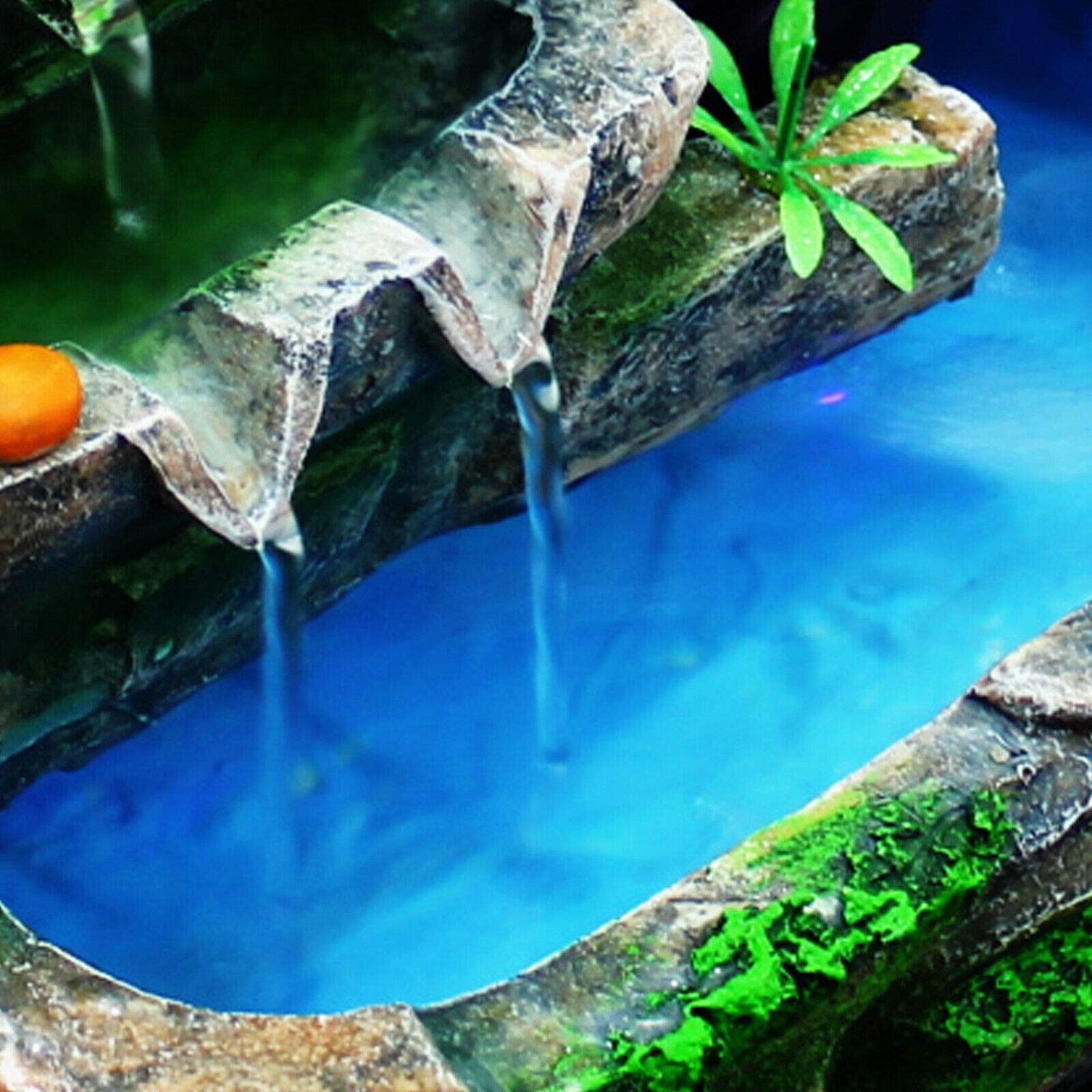 LED Waterfall Fountain with Rockery Design - Desktop Water Feature, Humidifier & Decorative Pump for Home/Office Zen Decor | Perfect for Meditation, Relaxation & Feng Shui