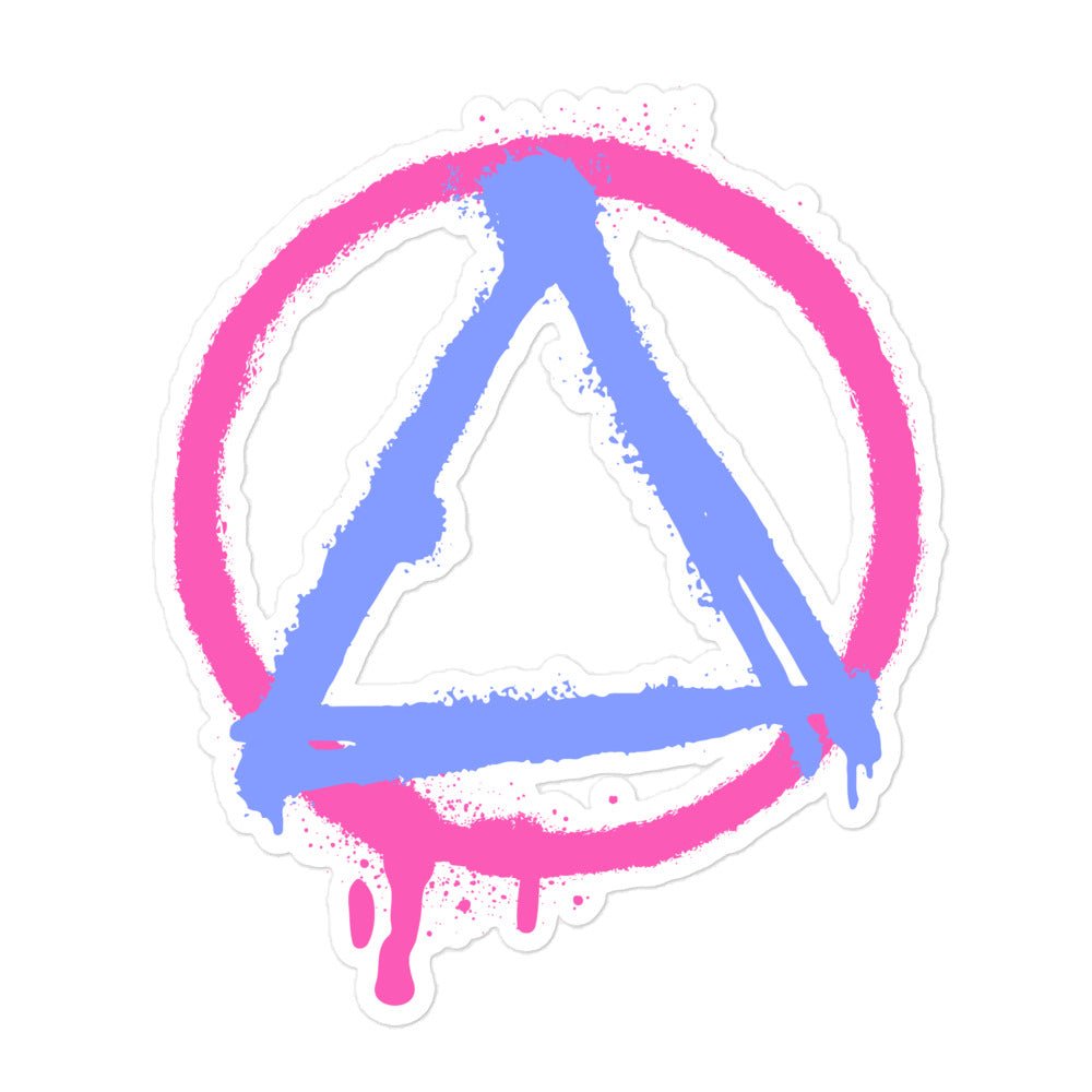Graffiti Sobriety Symbol Vinyl Sticker - Blue & Pink Waterproof Decal for Laptops, Cars, Notebooks - Motivational Recovery Gift for AA Meetings & Sober Living