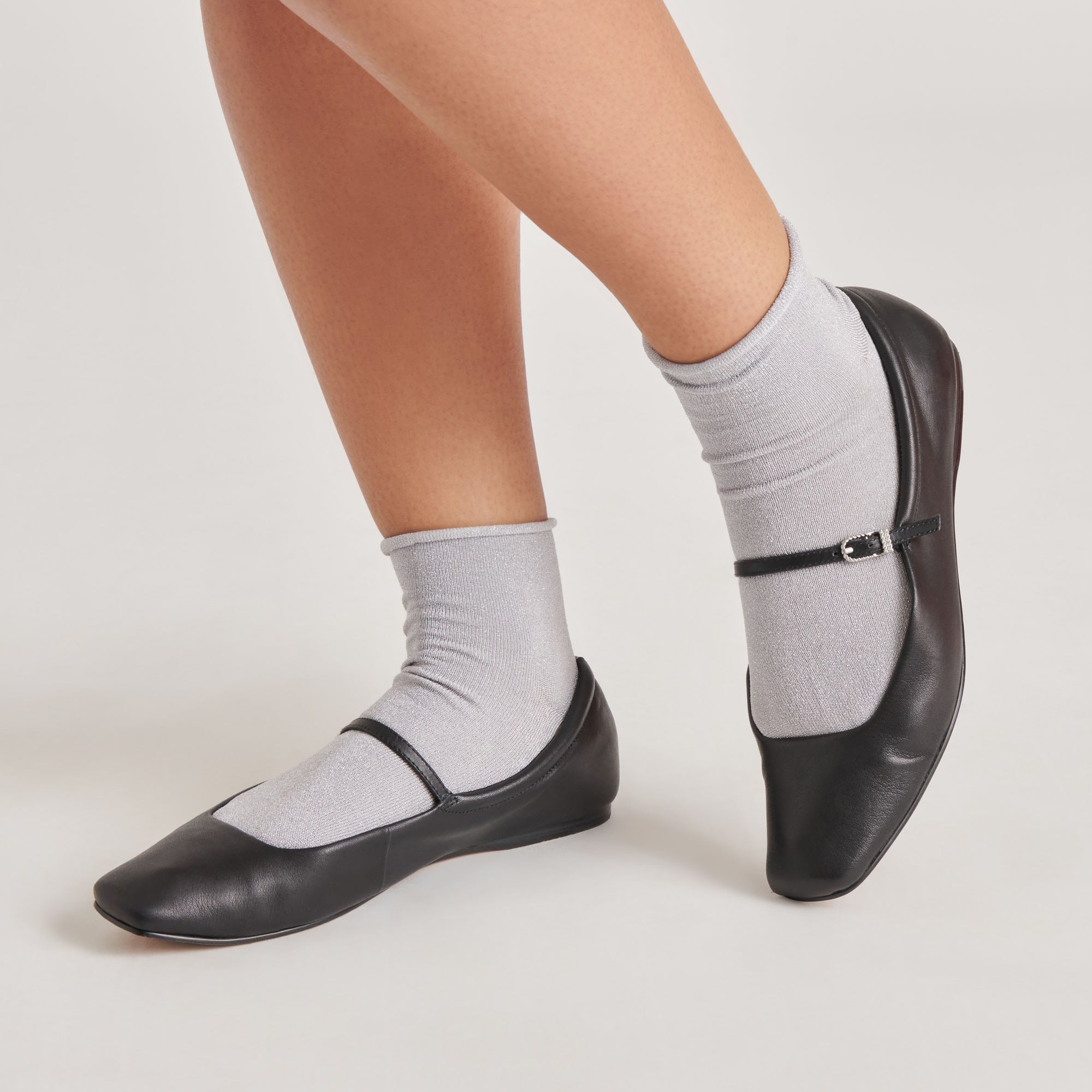 Shimmer Shortie Socks for Women - Silver Glitter Ankle Socks | Perfect for Dance, Yoga, and Everyday Wear