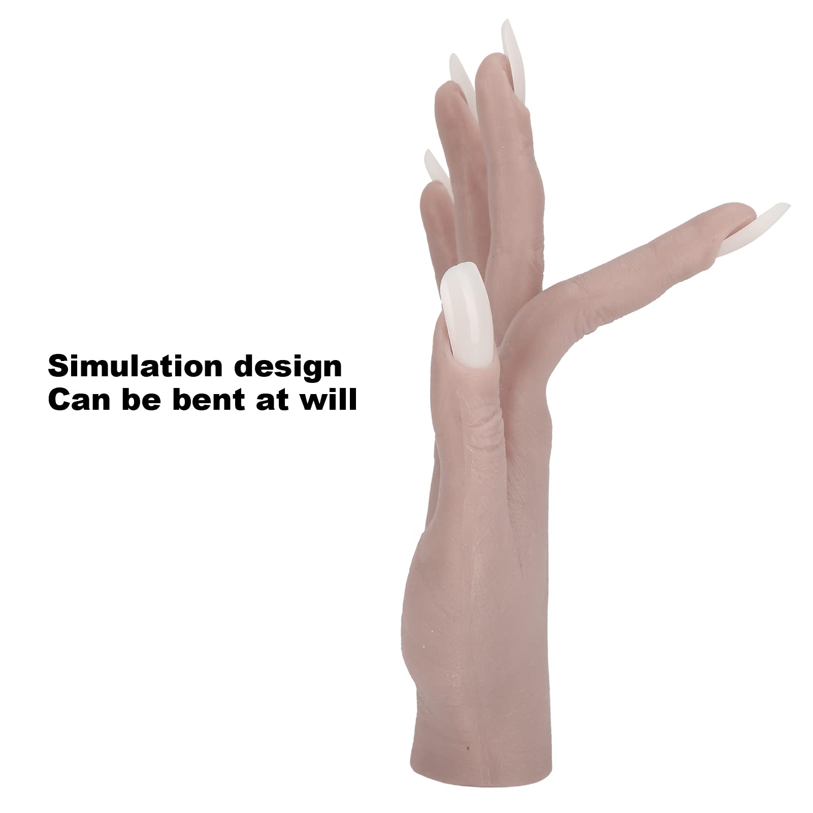 Professional Nail Art Practice Hand - Bendable Mannequin Hand for Nail Salon Training & Acrylic Nail Practice - Perfect for Beginners & Professionals (03) - Ideal for Home Practice, Salon Training & Nail Art Demonstrations