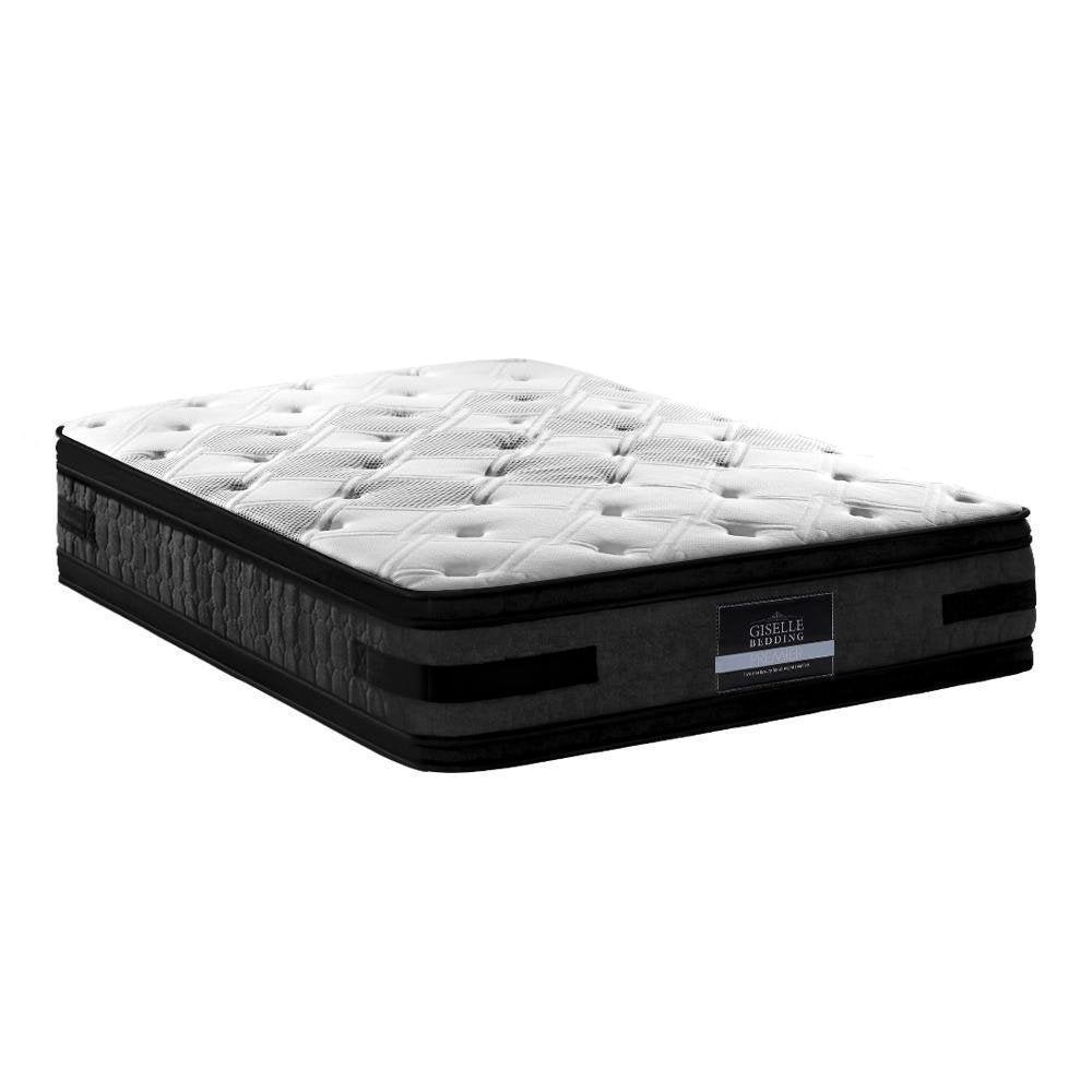 King Premium Altona Bed Grey Euro Top Mattress - Medium Firm with Bamboo Topper | Luna Series | Perfect for Back Pain Relief & Pressure Relief | Ideal for Side, Back & Stomach Sleepers