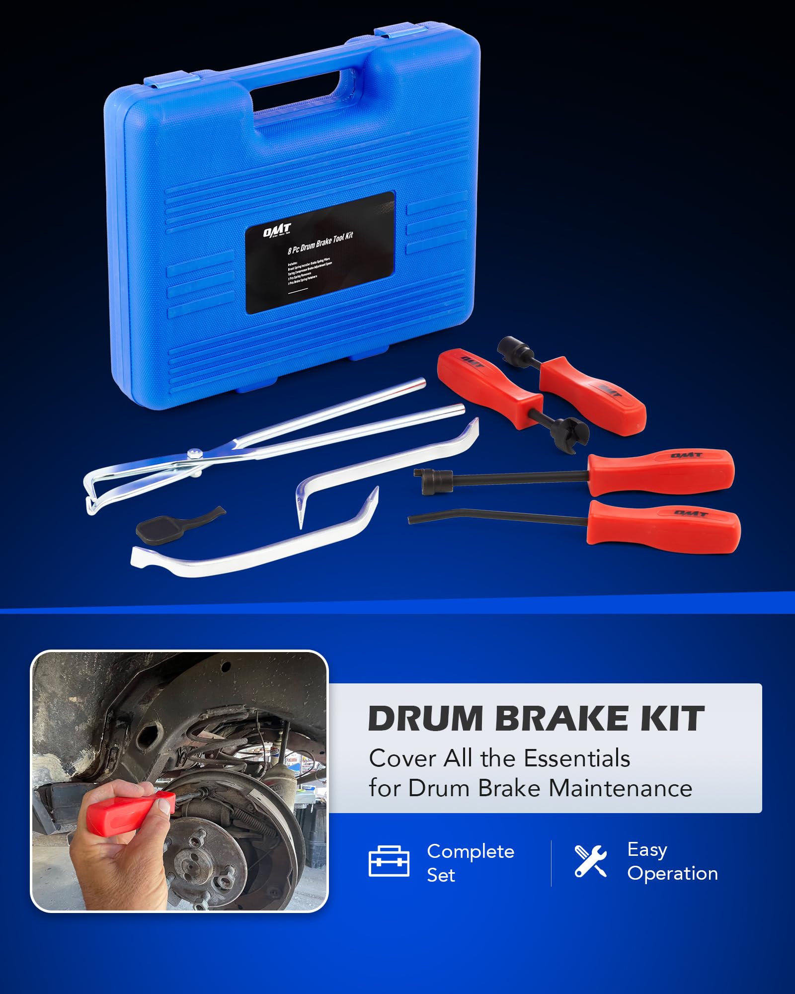 Orion Motor Tech 32-Piece Dual Brake Tool Kit - 2-in-1 Caliper Compression & Drum Brake Tool Set with Spring Compressor Pliers for Brake Repair | Perfect for DIY Mechanics & Professional Auto Shops