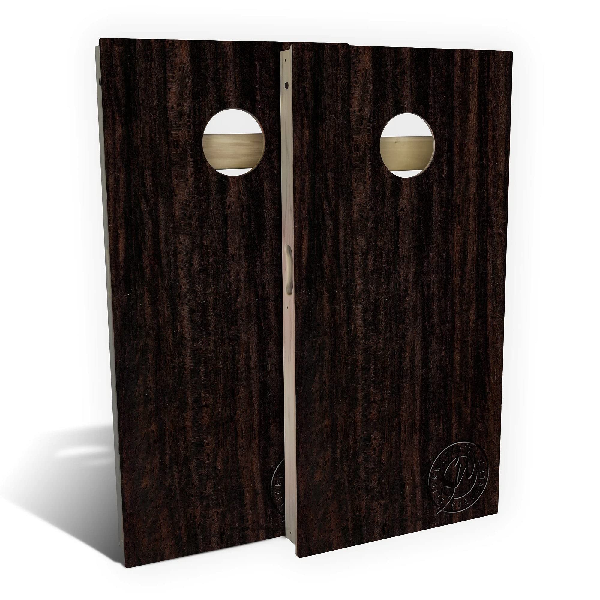 Premium Black Ebony Cornhole Board Set - 2 Boards & 8 Bags - Custom Size & Accessories - Outdoor Lawn Games, Tailgating, Backyard Parties, BBQs & Family Fun