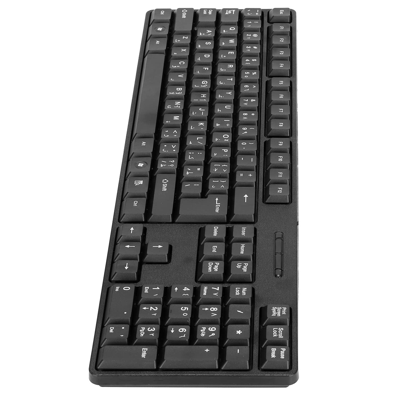MC-689 USB Wired Computer Keyboard - Arabic/English Bilingual Ergonomic Mechanical Keyboard for Office, Home & Business Use | Compatible with PC & Laptops | Perfect for Typing, Gaming & Productivity Tasks