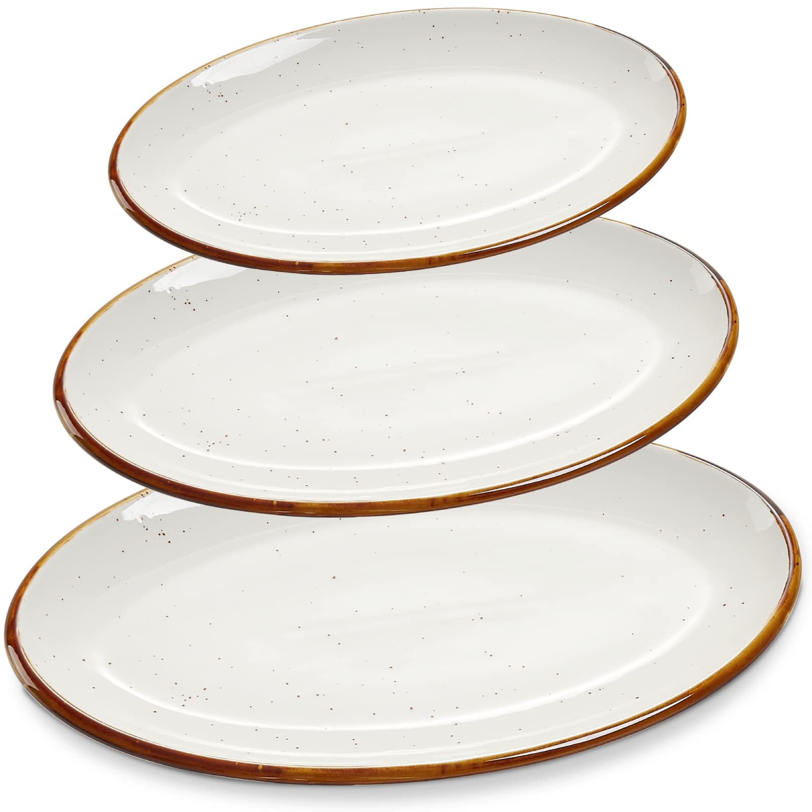 ONEMORE 8.5 Inch Salad Plates and Platters Set - Microwave, Oven & Dishwasher Safe Dinnerware - Perfect for Parties, Picnics & Everyday Dining