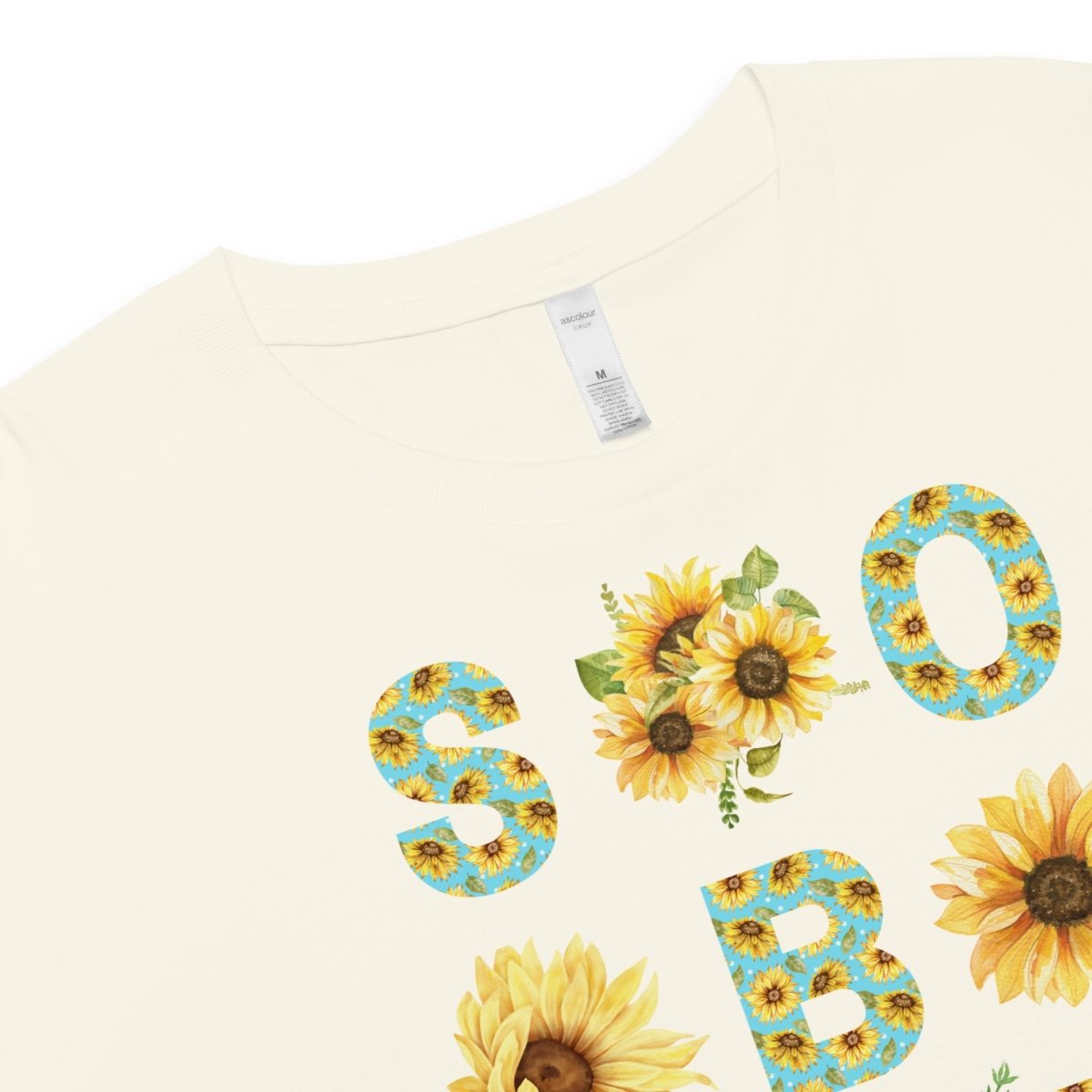 SOBER - Vintage Chinoiserie Sunflower Print Crop Top for Women | Summer Boho Fashion | Perfect for Beach, Music Festivals & Casual Outings
